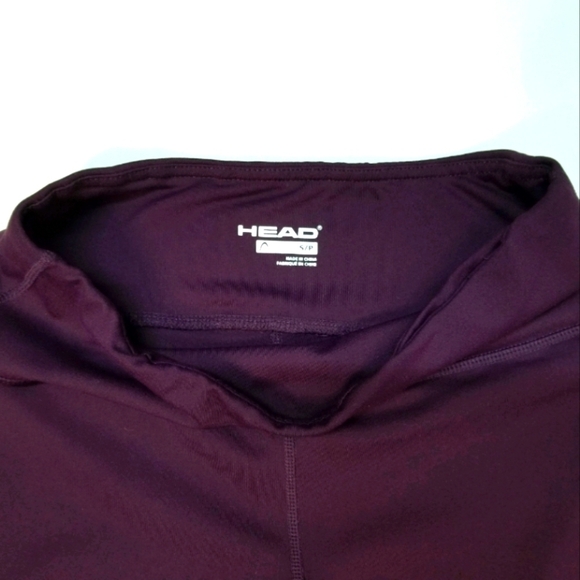 Burgundy Athletic Leggings with Mesh Detail Size Small - Picture 6 of 6